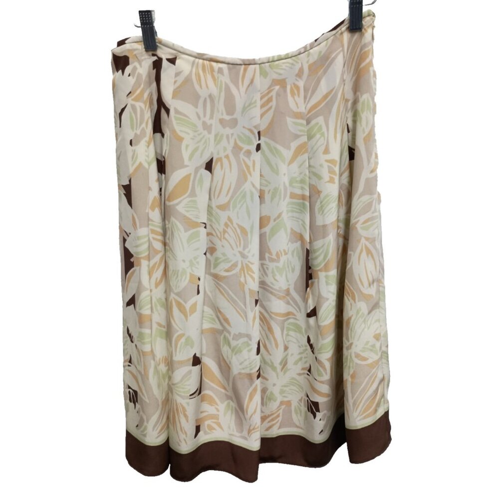 VTG Pendleton Womens Midi‎ Skirt Size 4P Floral Silk Cottagecore Modest Preppy